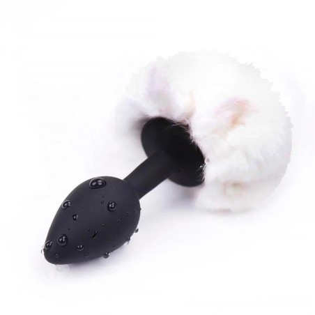 Butt Plug mit Pompon Weiß Größe S