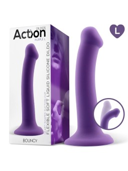 Bouncy Liquid Silicone Dildo Hiper Flexible 7.5 - 19 cm Size L Purple